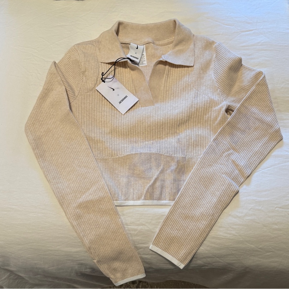 Jacquemus x Nike Cream Ribbed Knit Top